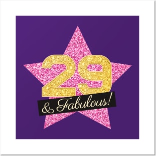 29th Birthday Gifts Women Fabulous - Pink Gold Posters and Art